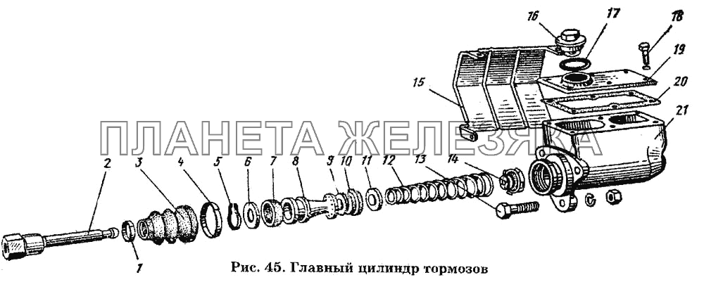 Главный цилиндр тормозов ГАЗ-53 А