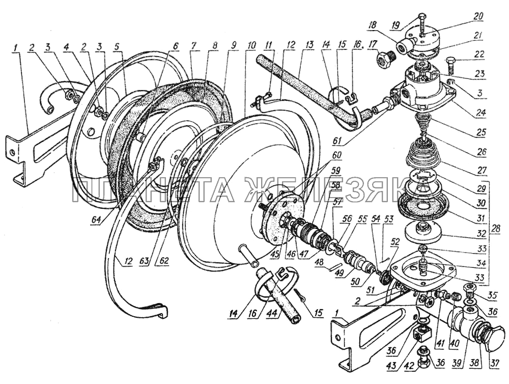Гидровакуумный усилитель тормоза ГАЗ-5312