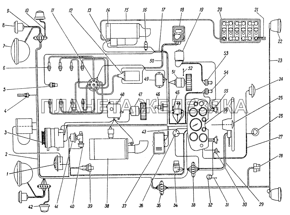 Схема электрооборудования ГАЗ-5312