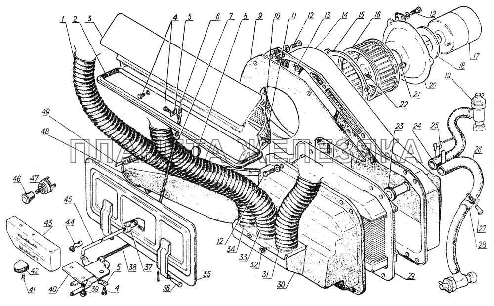 Вентиляция и отопление ГАЗ-5312