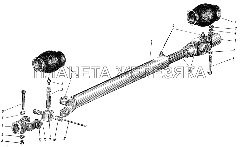 Карданный вал для ГАЗ-93 ГАЗ-51 (63, 93)