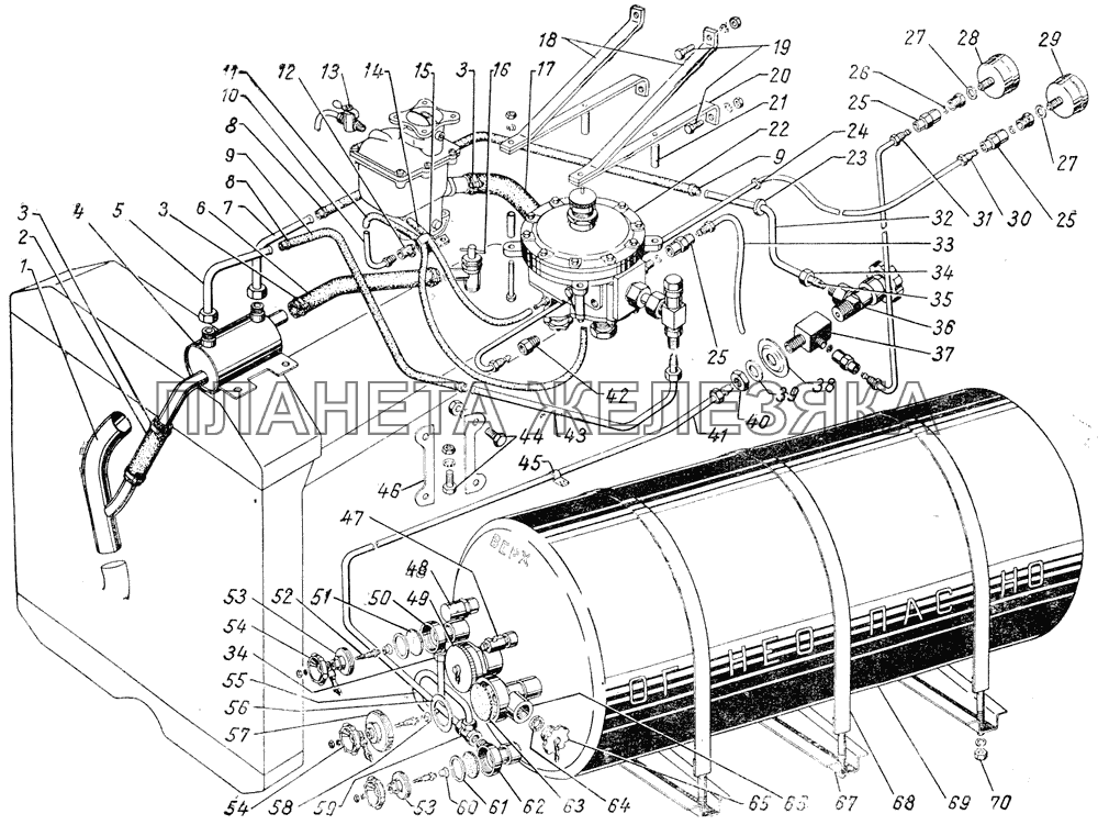 Газовое оборудование ГАЗ-51 (63, 93)