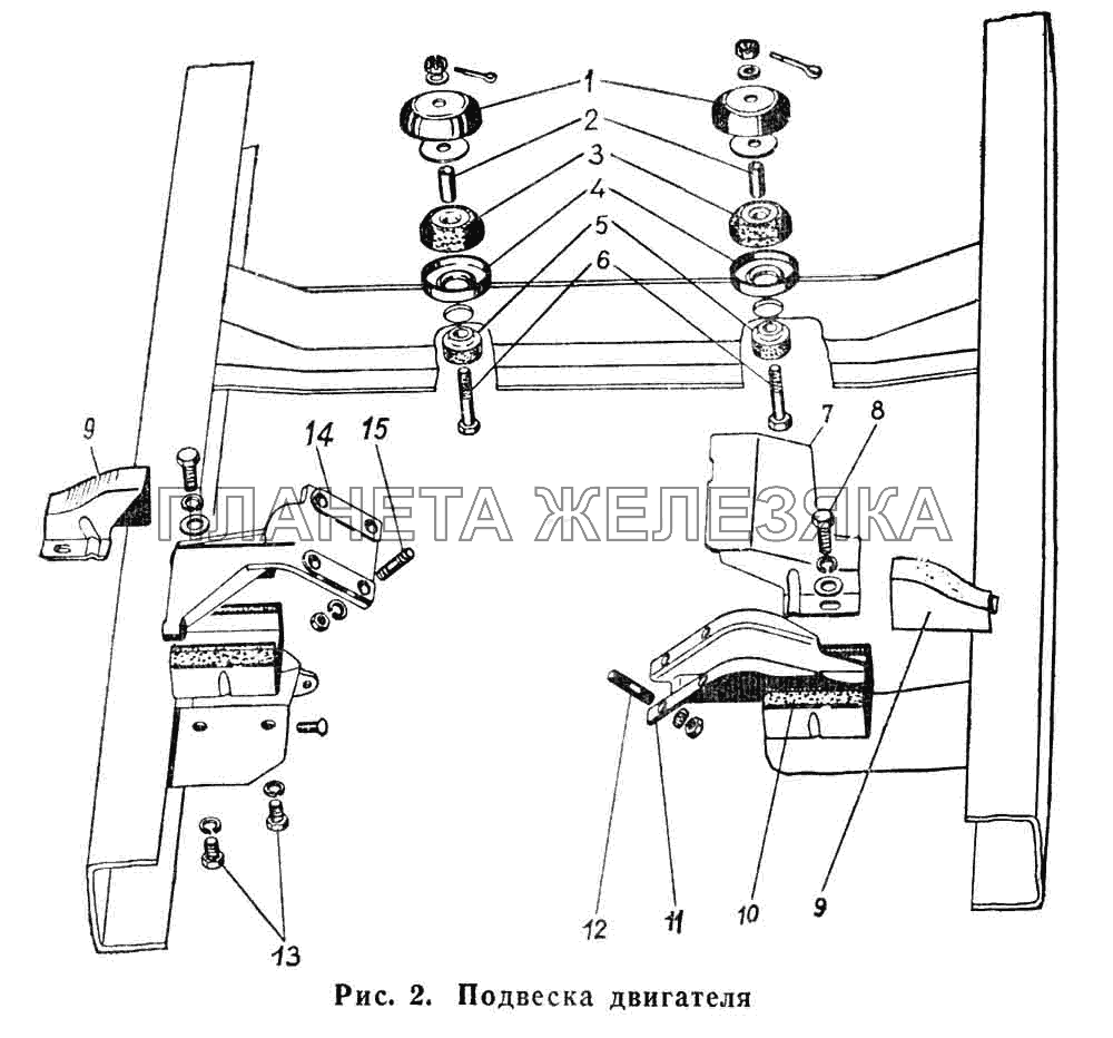 Подвеска двигателя ГАЗ-66 (Каталог 1983 г.)