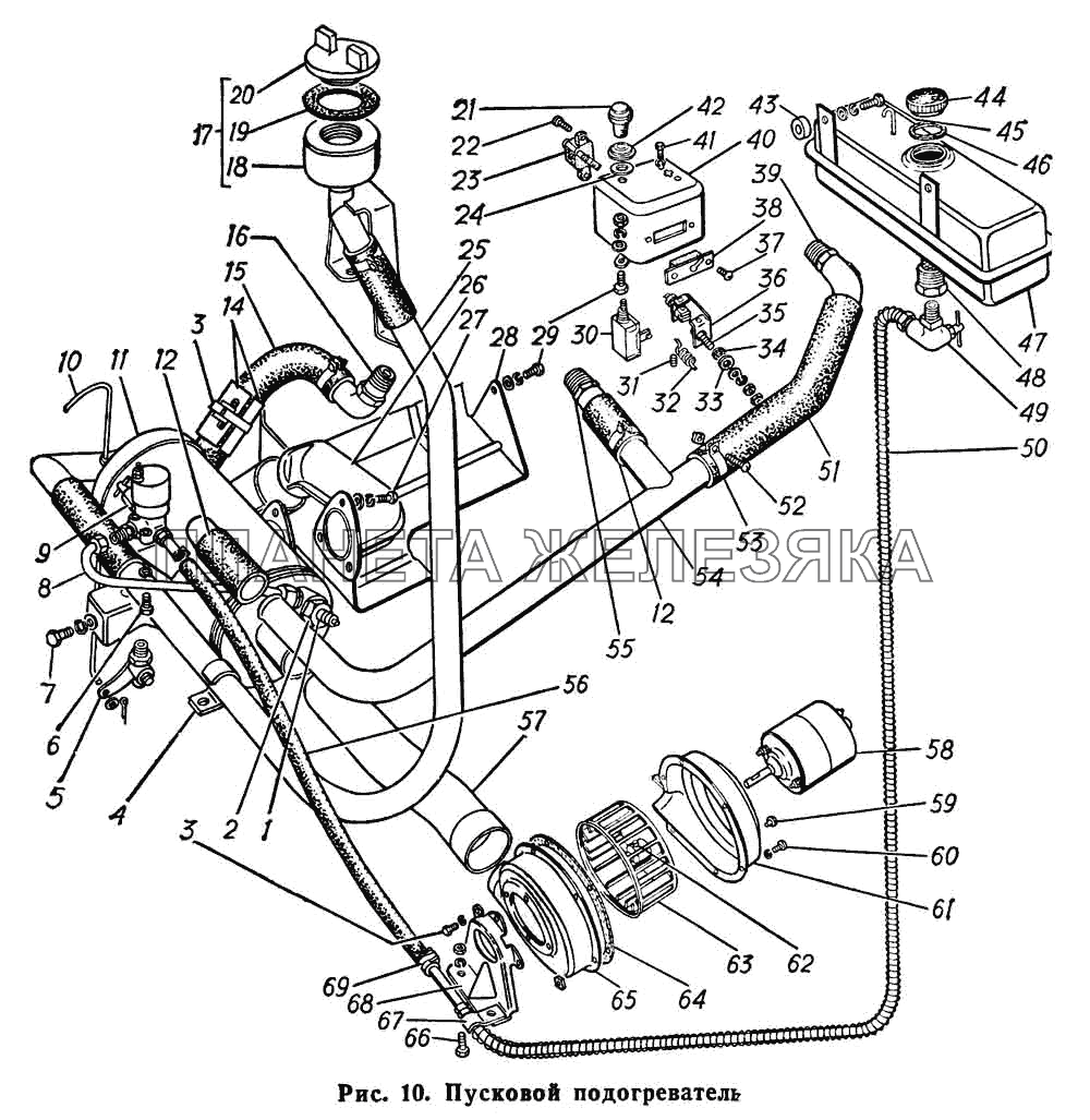 Пусковой подогреватель ГАЗ-66 (Каталог 1983 г.)