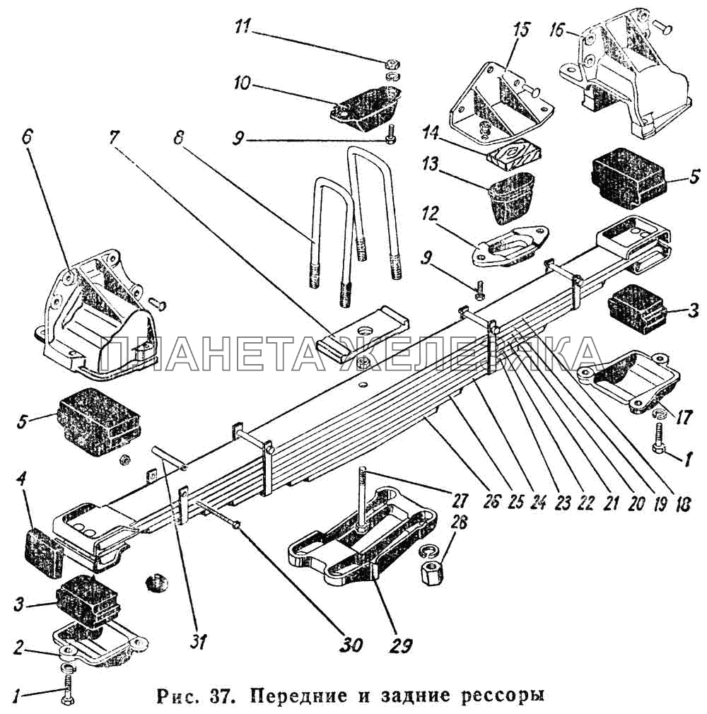 Передние и задние рессоры ГАЗ-66 (Каталог 1983 г.)