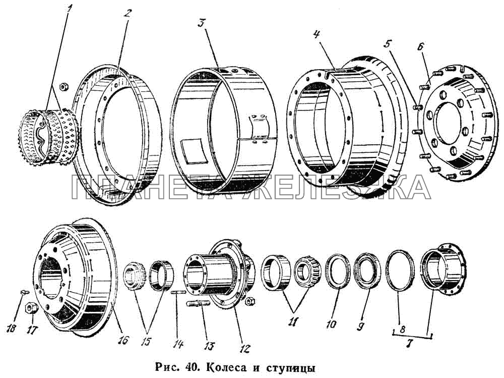 Колеса и ступицы ГАЗ-66 (Каталог 1983 г.)