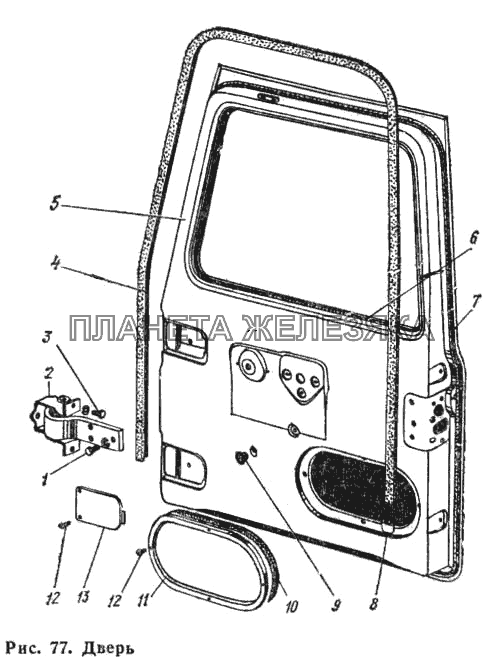 Дверь ГАЗ-66 (Каталог 1983 г.)