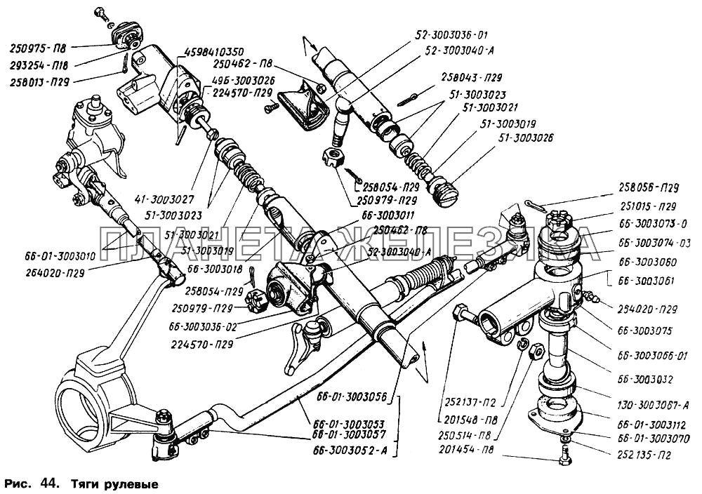 Тяги рулевые ГАЗ-66 (Каталог 1996 г.)