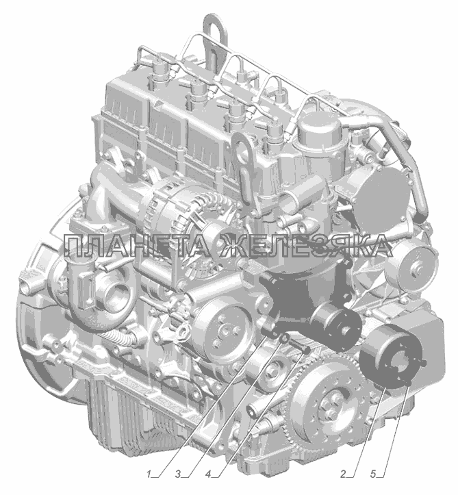 27527-1308004. Установка опоры вентилятора ГАЗ-2705 (Cummins E-4)