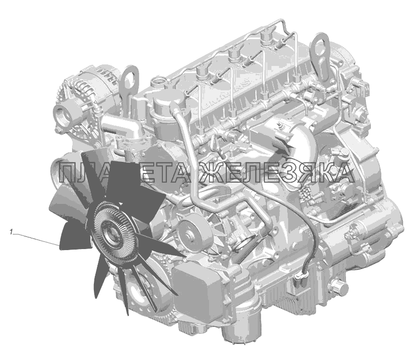 3302-1308004-10. Установка вентилятора ГАЗ-2705 (Cummins E-4)