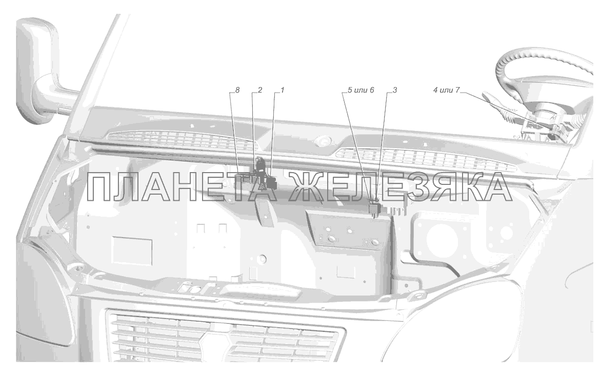 3302-3747002-120. Установка реле ГАЗ-2705 (Cummins E-4)