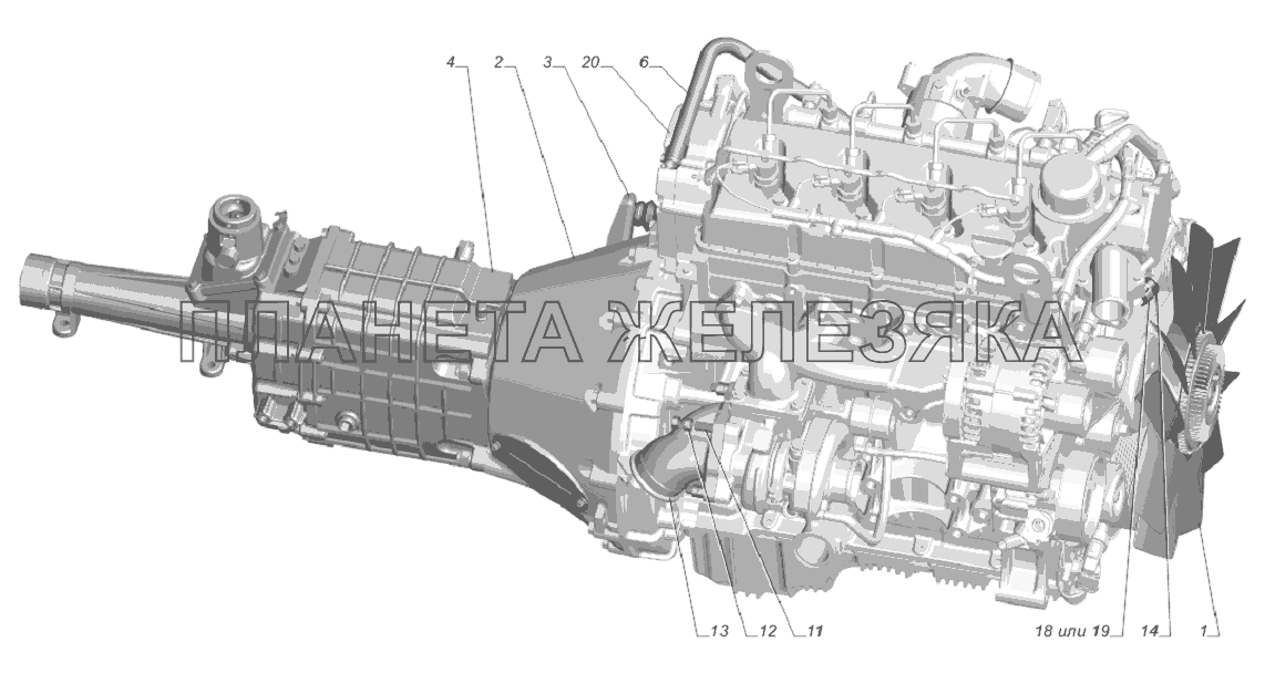 3302-1000300-20. Двигатель полностью укомплектованный ГАЗ-3302 (Cummins E-4)