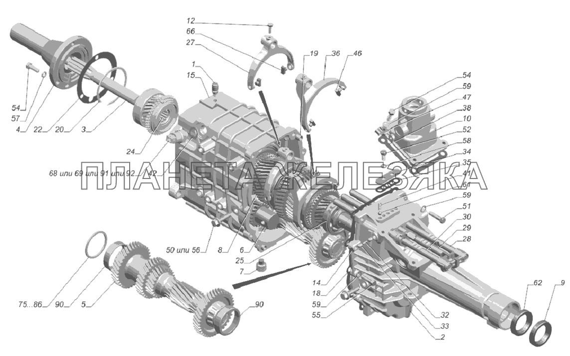 27527-1700010. Коробка передач ГАЗ-3302 (Cummins E-4)