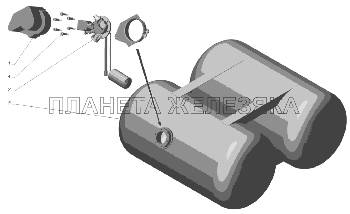 27055-4401010. Блок баллонов газовых с арматурой ГАЗ-3302, 2705 (доп. для ГБО)