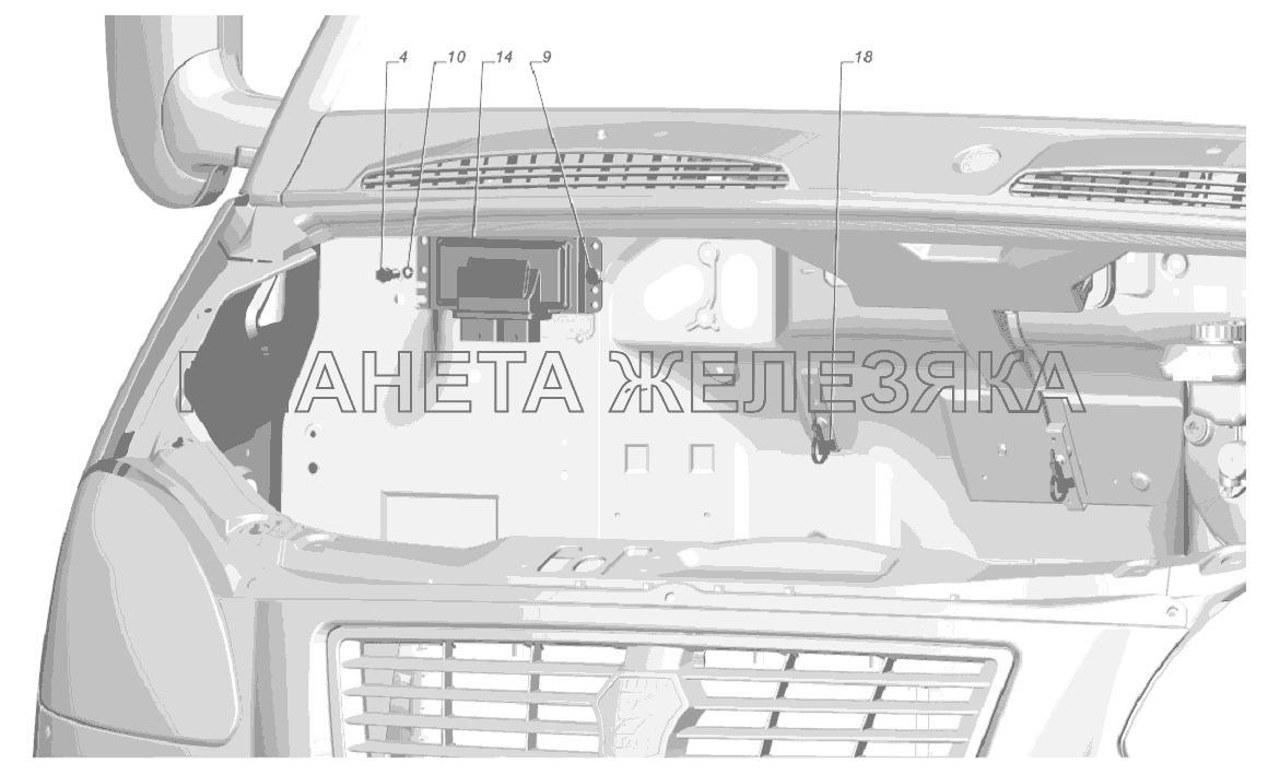 27055-3761002. Установка приборов системы управления двигателем ГАЗ-3302, 2705 (доп. для ГБО)