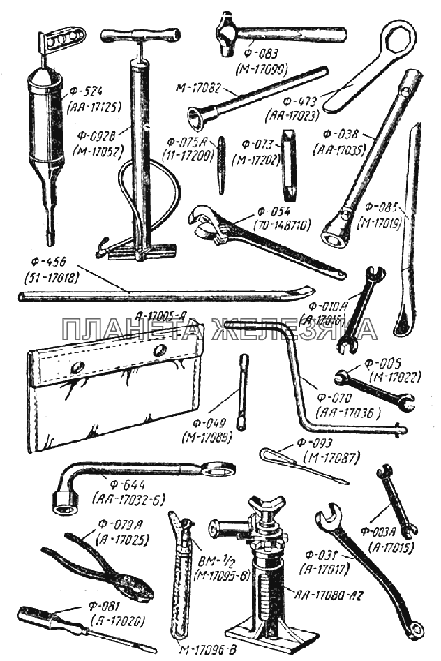 Инструмент шоферский ГАЗ-ММ 