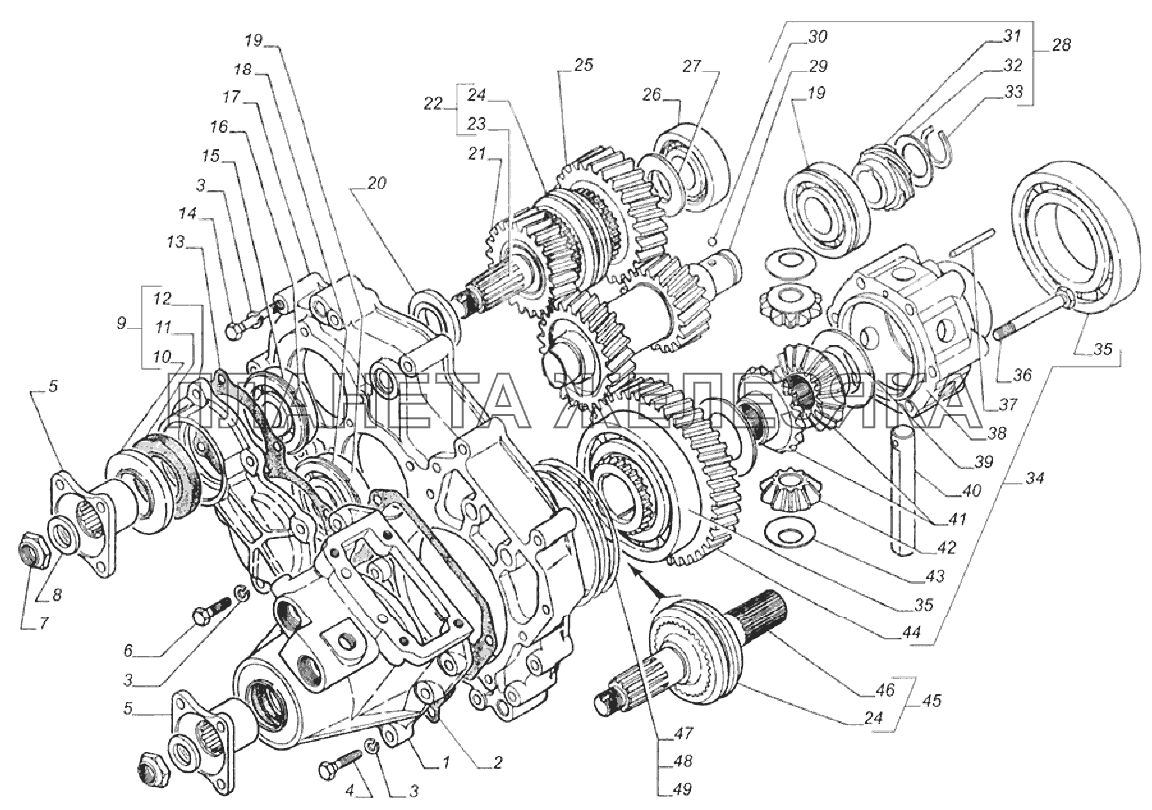 Валы и шестерни раздаточной коробки ГАЗель 4x4 (Дополнение)