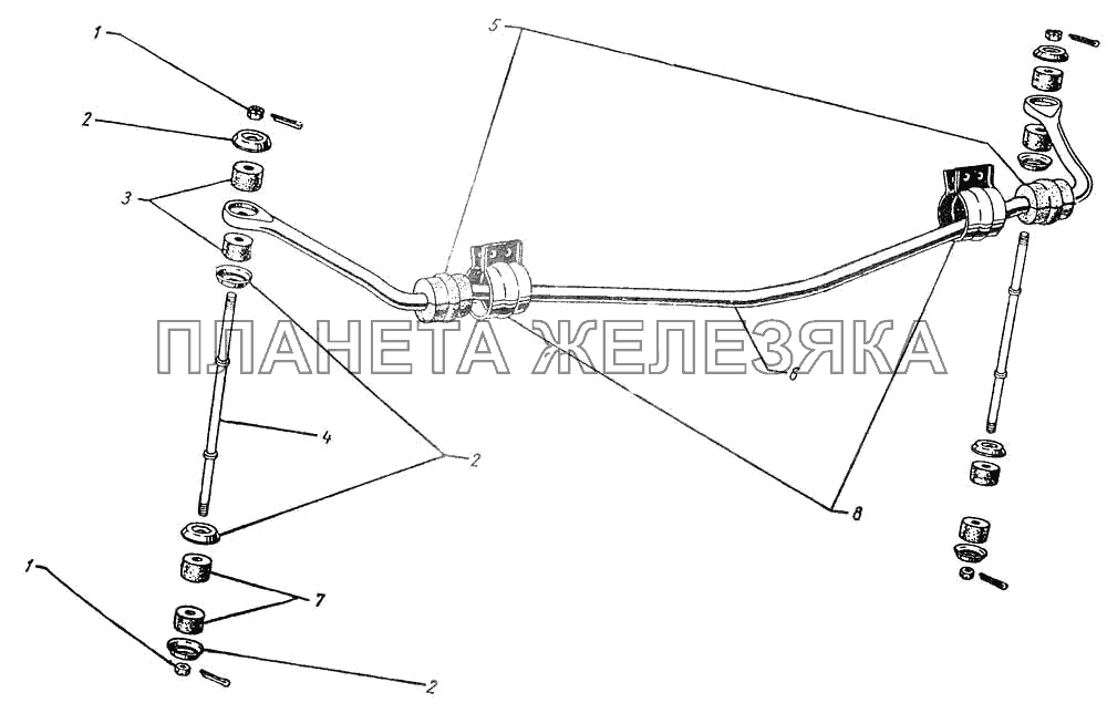 Стабилизатор поперечной устойчивости передней подвески ГАЗ-12 (ЗИМ)