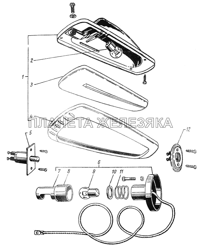 Приборы внутреннего освещения ГАЗ-12 (ЗИМ)