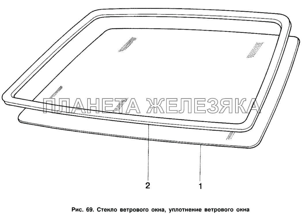Стекло ветрового окна, уплотнение ветрового окна ИЖ 2126