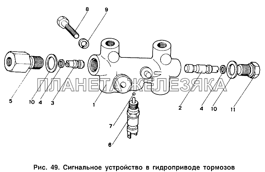 Сигнальное устройство в гидроприводе тормозов ИЖ 2126