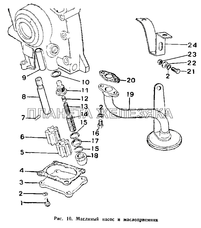 Масляный насос и маслоприемник ИЖ 2126