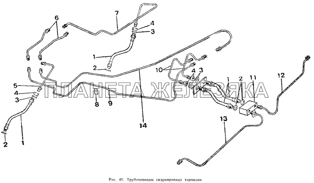Трубопроводы гидропривода тормозов ИЖ 2126