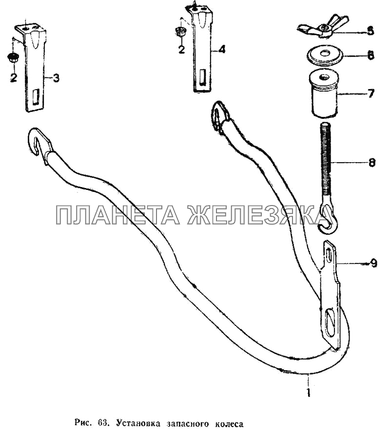 Установка запасного колеса ИЖ 2126