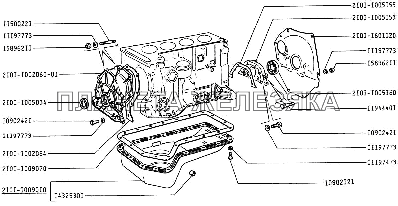 Блок масляный и крышка блока ИЖ 2126 с двигателем ВАЗ