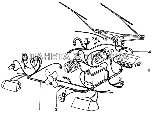 Провода и соединения - передний жгут ИЖ 2126 с двигателем ВАЗ