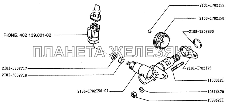 Привод датчика скорости РЮИБ. 402 139. 001-02 ИЖ 2126 с двигателем ВАЗ