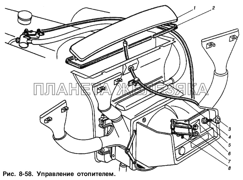 Управление отопителем ИЖ 2715