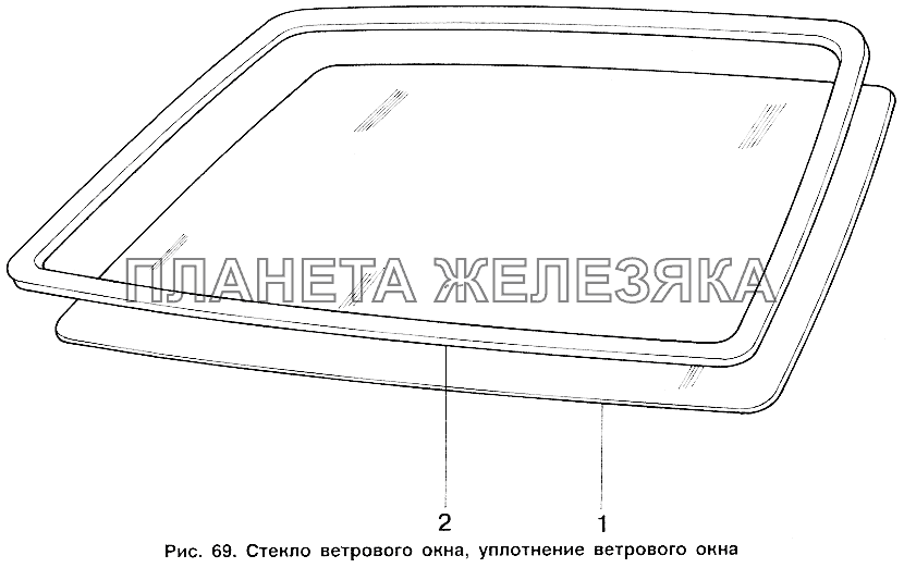 Стекло ветрового окна, уплотнение ветрового окна ИЖ 2717