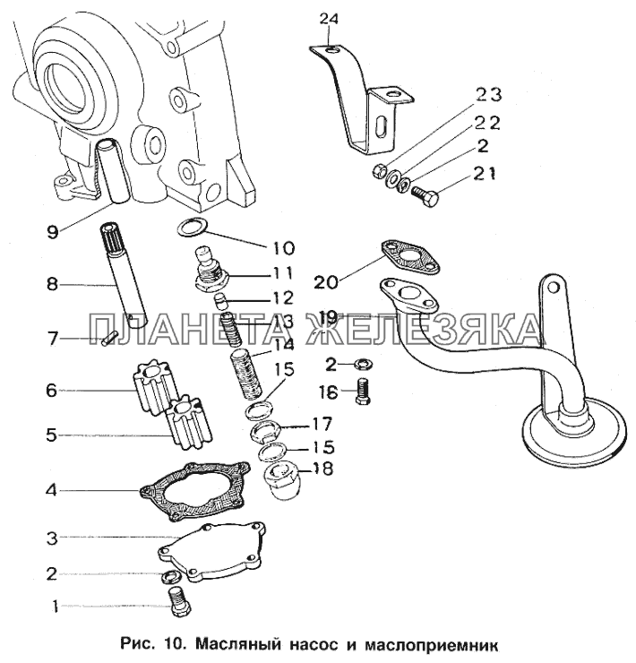 Масляный насос и маслоприемник ИЖ 2717