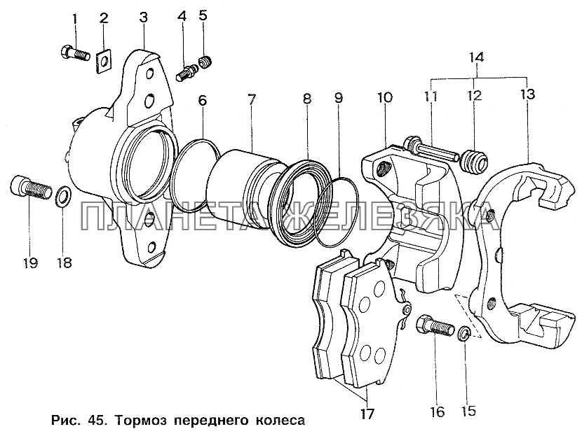 Тормоз переднего колеса ИЖ 2717