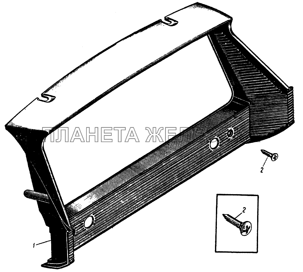 Щиток приборов и детали его крепления к панели ИЖ 427