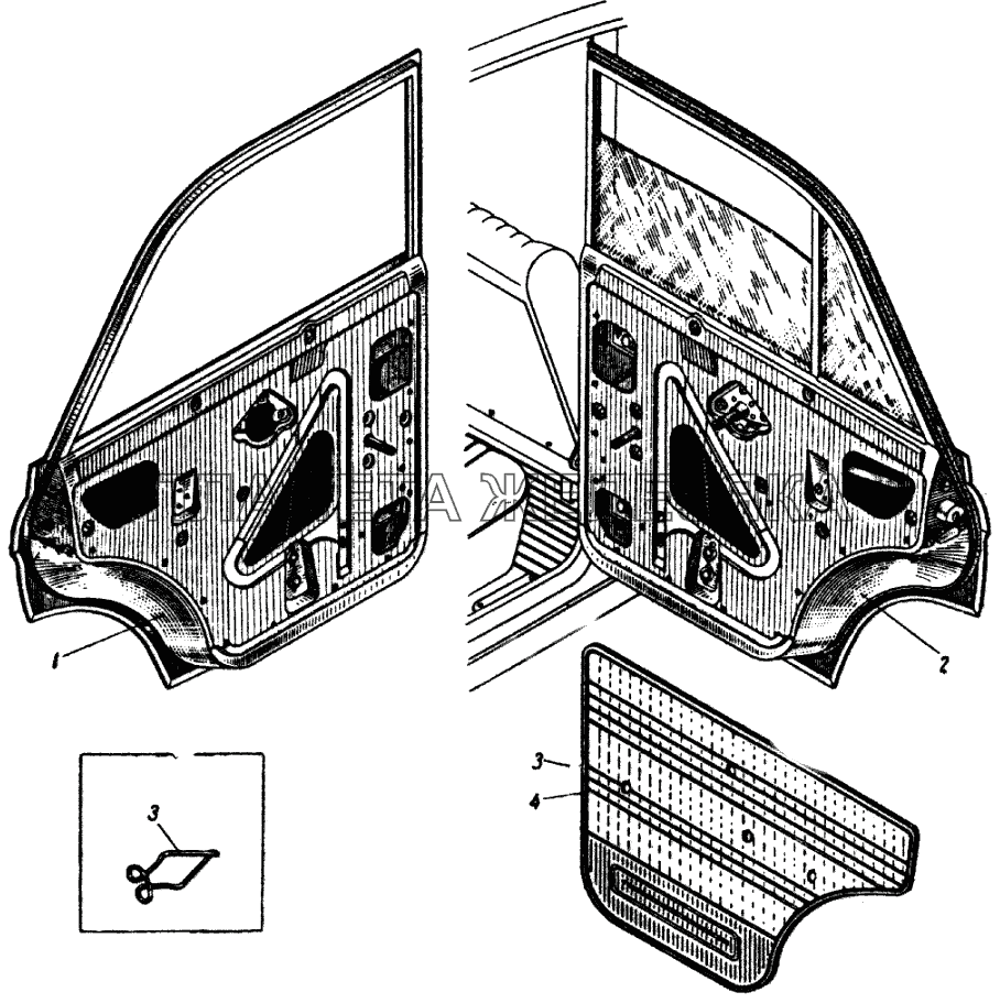 Задняя дверь кузова модели 412 ИЖ 427