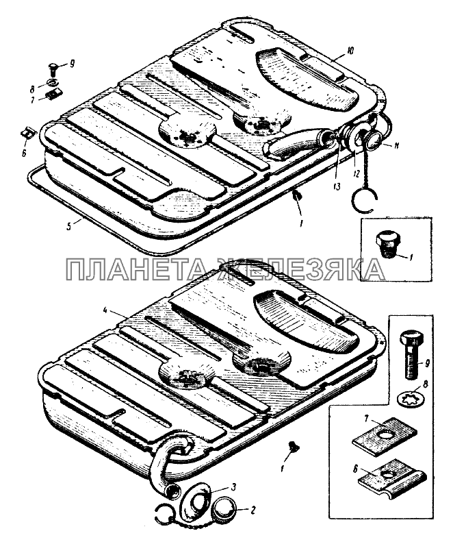 Бензиновый бак и пробка его наполнительной горловины ИЖ 412