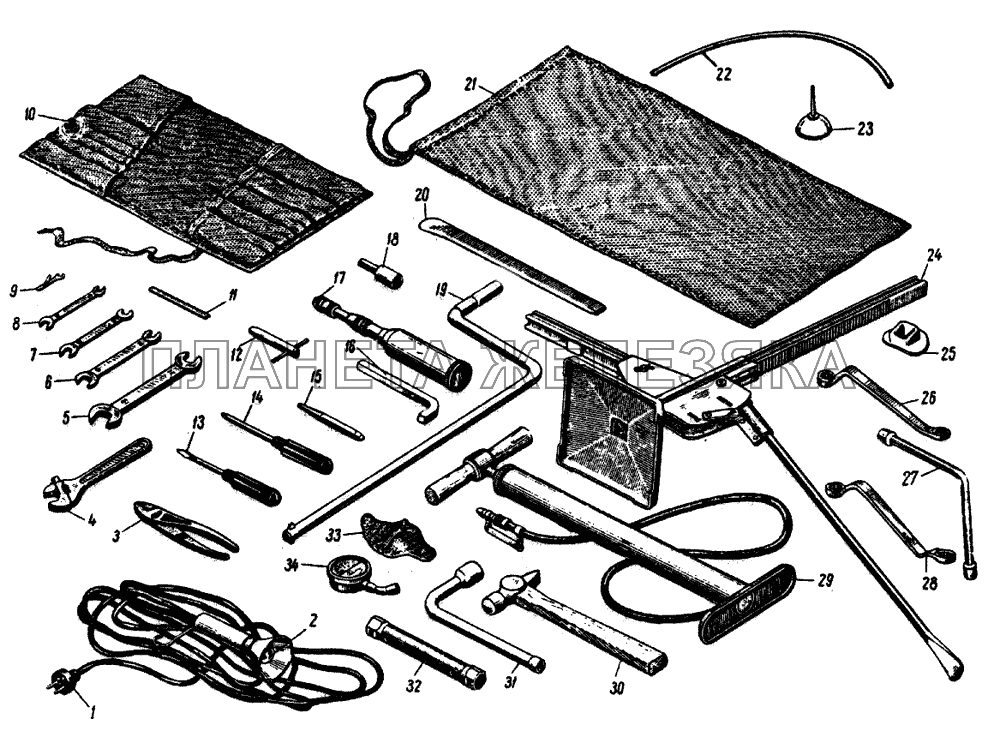Шоферский инструмент и принадлежности ИЖ 412