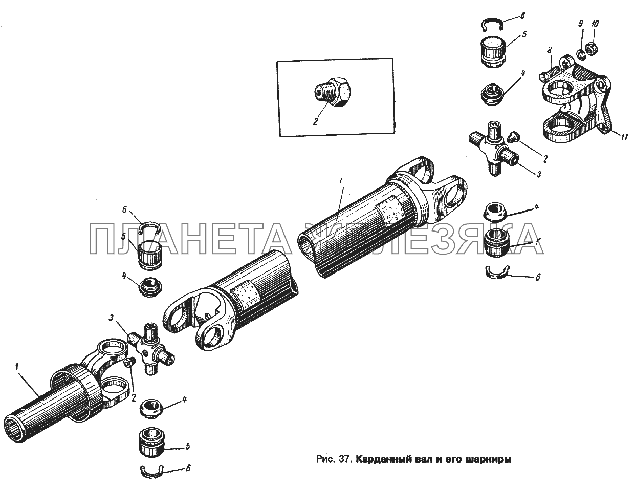 Карданный вал и его шарниры ИЖ 427