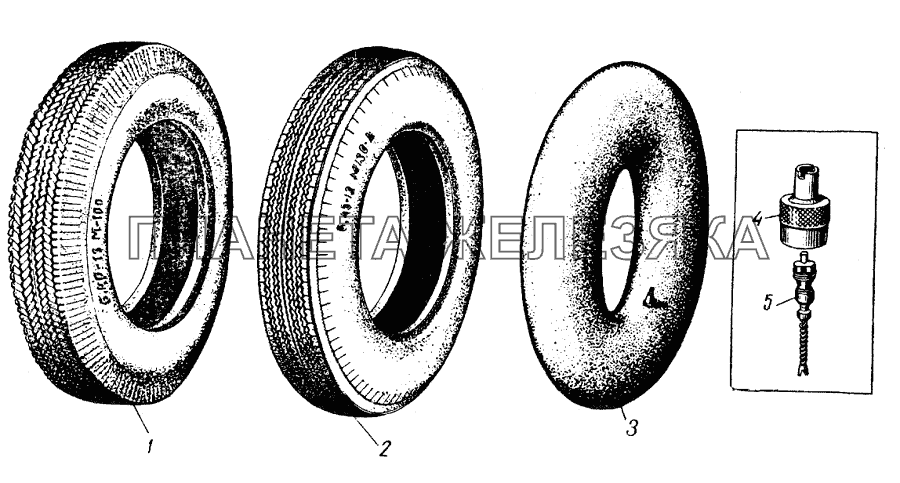 Покрышка, камера и вентиль ИЖ 427