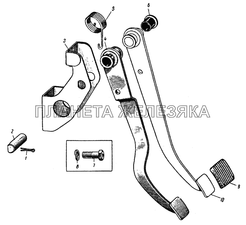 Педаль тормоза ИЖ 427