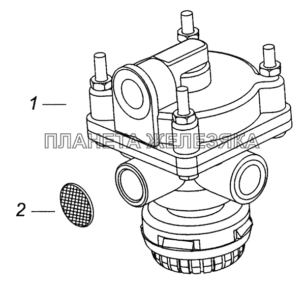 5350-3518001-01 Ускорительный клапан с глушителем КамАЗ-4308 (Евро 4)