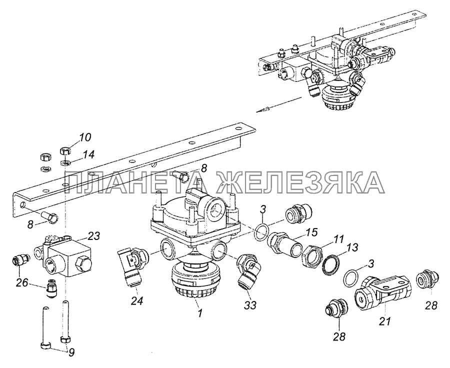 4308-3518010-04 Блок управления тормозами задней тележки КамАЗ-4308 (Евро 4)