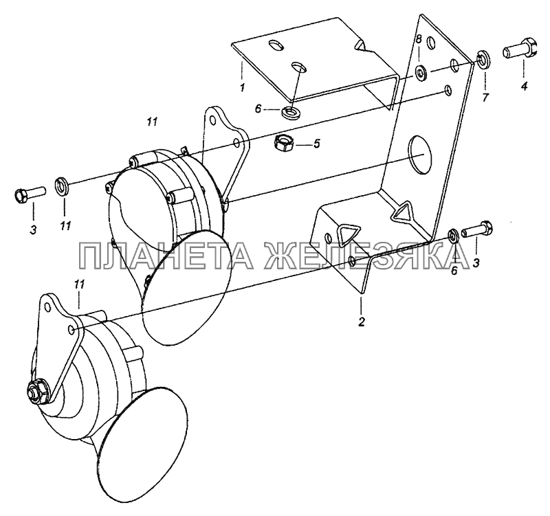 5320-3721001-10 Установка звуковых электрических сигналов КамАЗ-4308 (Евро 4)