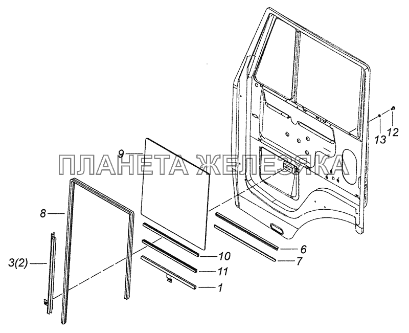 65115-6110005 Установка опускных стекол КамАЗ-4308 (Евро 4)