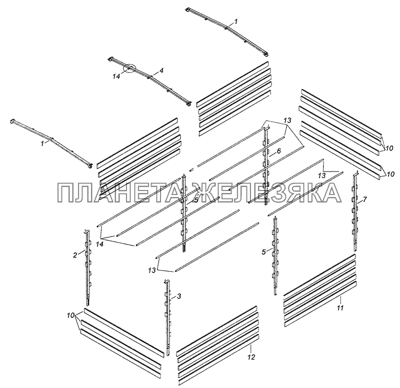 4308-8508008-90 Каркас тента КамАЗ-4308 (Евро 4)