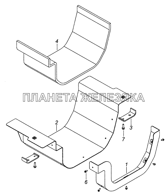 4308-1580004-20 Установка шумоизоляционного экрана нижнего КПП КамАЗ-4308 (Евро 4)