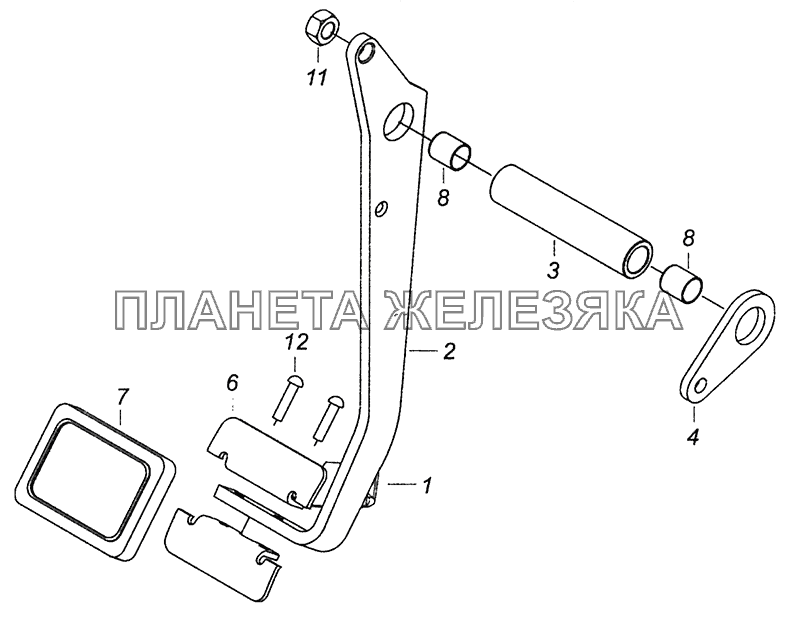 4308-1602010-30 Педаль сцепления КамАЗ-4308 (Евро 4)