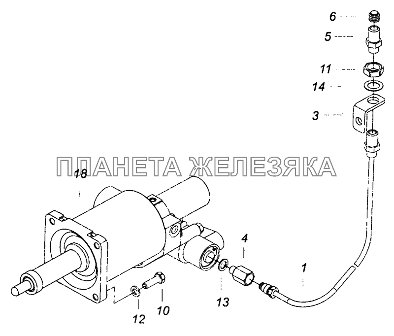 43255-1609509-30 Установка пневмогидравлического усилителя КамАЗ-4308 (Евро 4)